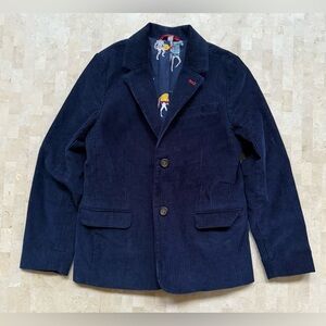 MINI BODEN Corduroy Blazer Navy Jacket Youth Holiday Dress Up Size 9-10
